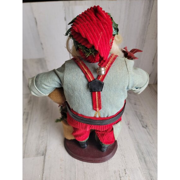 red cardinal Santa Claus statue centerpiece toy bag figure decor Xmas vintage - Picture 11 of 14